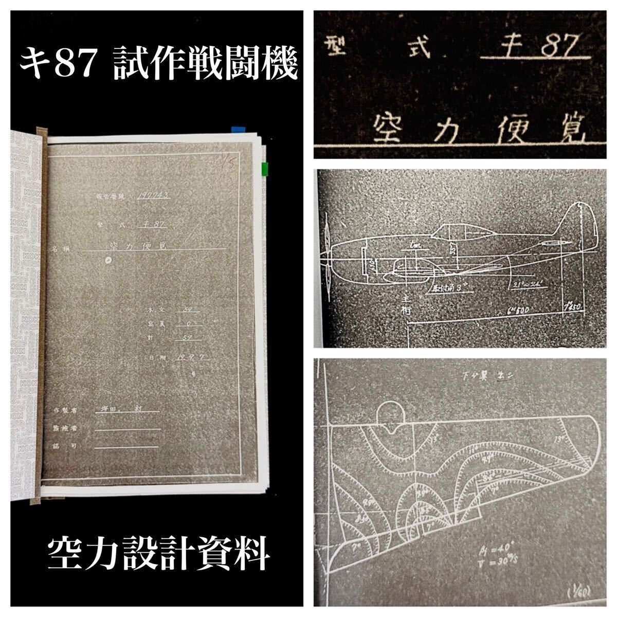 試作戦闘機キ87 空力便覧 中島飛行機 複写 (検: 航空 戦闘機 爆撃機 日本軍 零戦 資料 海軍 陸軍 図面 設計 本 説明書 艦これ ...