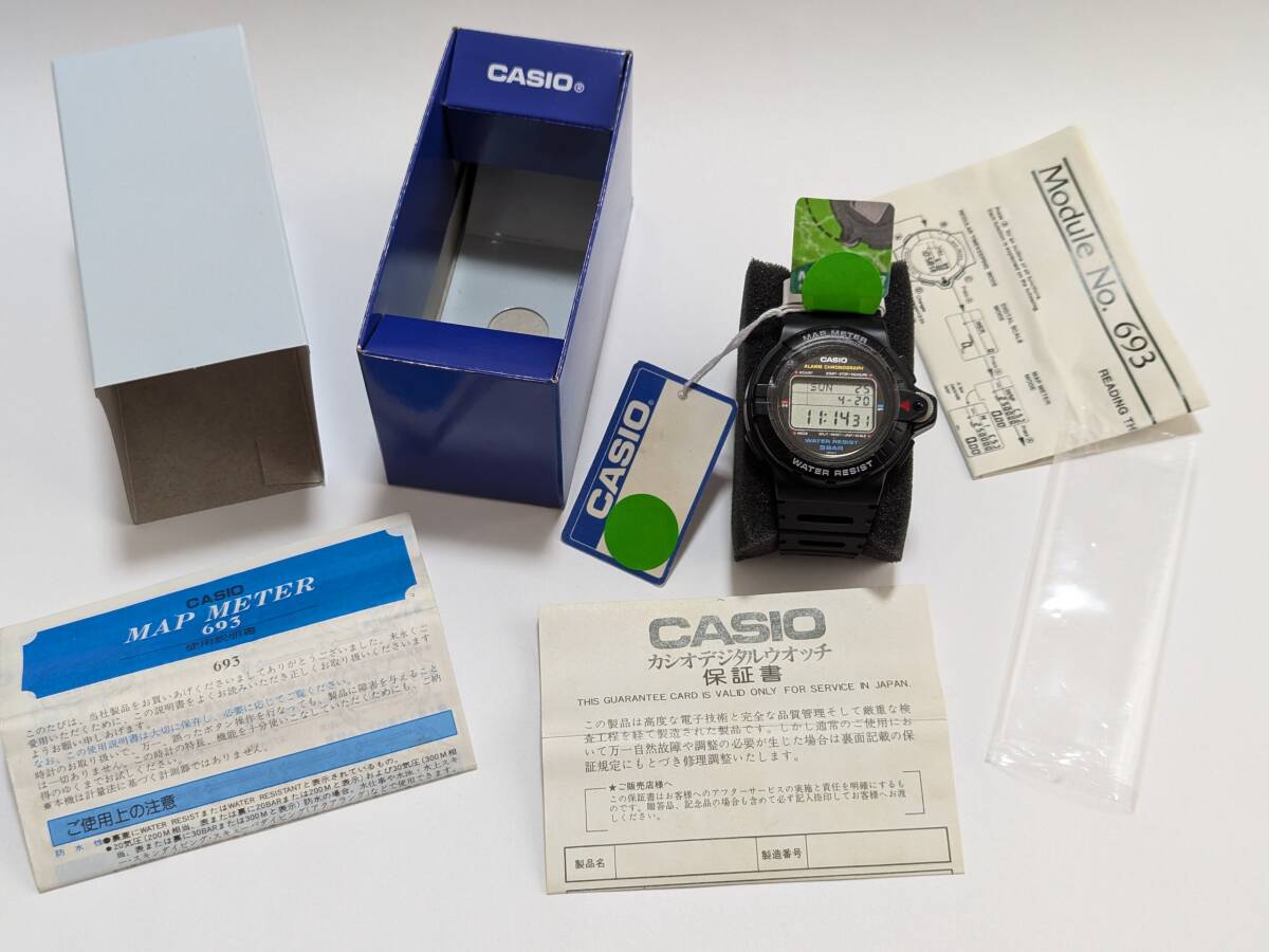 RARE レア CASIO NOS カシオ 1989 MAP METER MAP-100 マップメーター デジタルウォッチ 693 モジュール ...