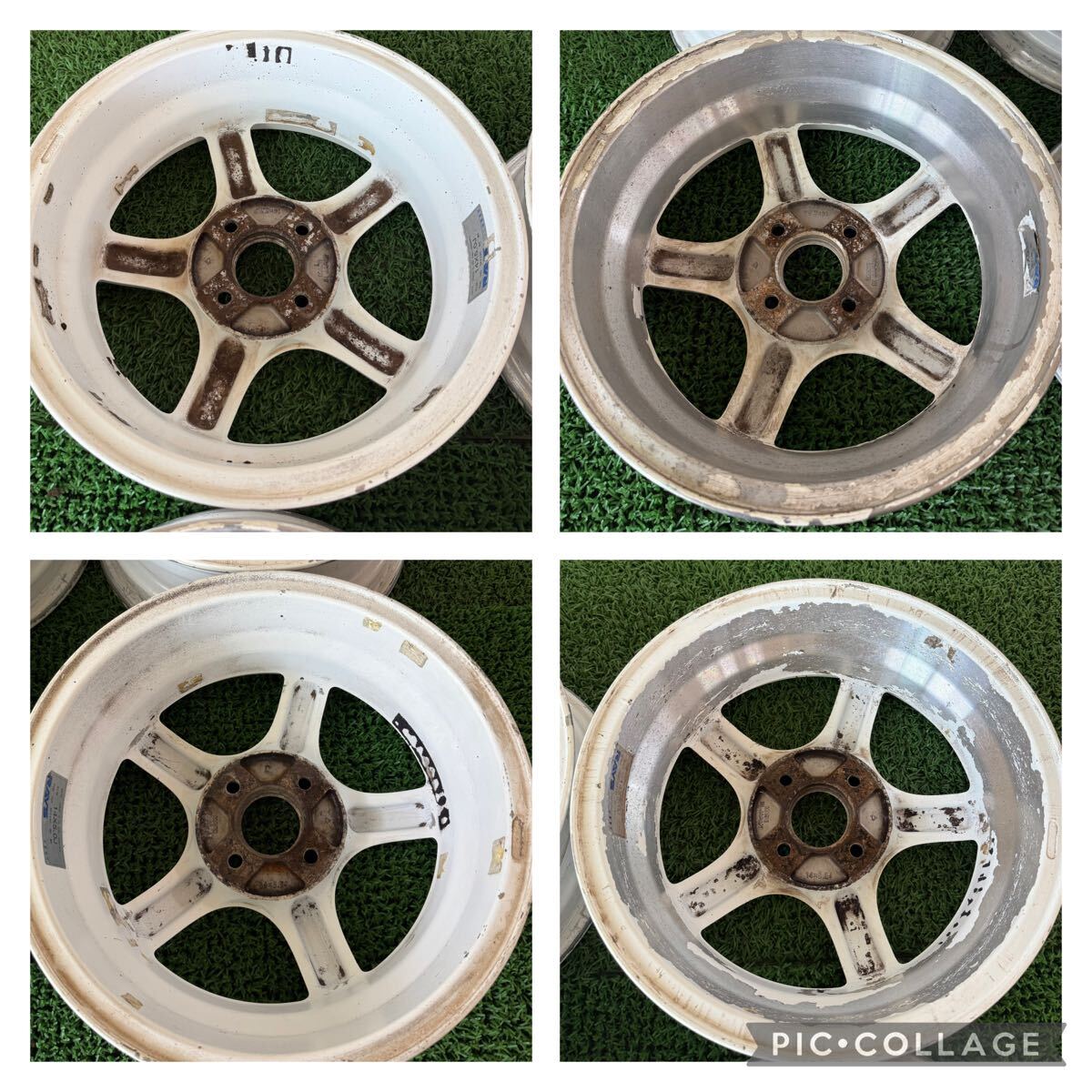 ★希少 RAYS レイズ CAL-CHOPPY 14インチ 100/4H ★14×5J +45 PCD100 4穴 ハブ:約65mm 4本 ...