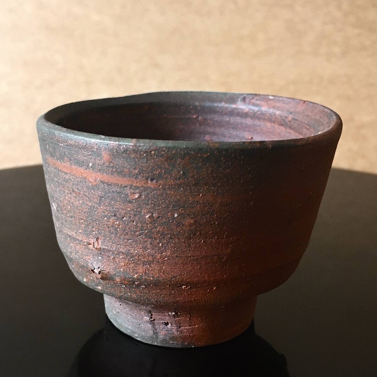 ▽備前焼 藤原雄 人間国宝 備前 酒杯 酒器 ぐい呑 在銘 陶印 栞