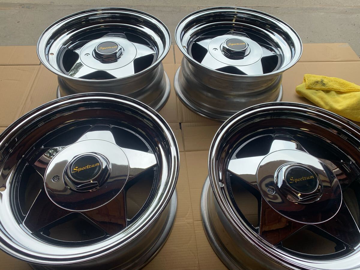 Star Chrome Rims 新品!未使用spectrum classic star chrome wheels NOS15x7 4穴マルチ 90s lowrider ...