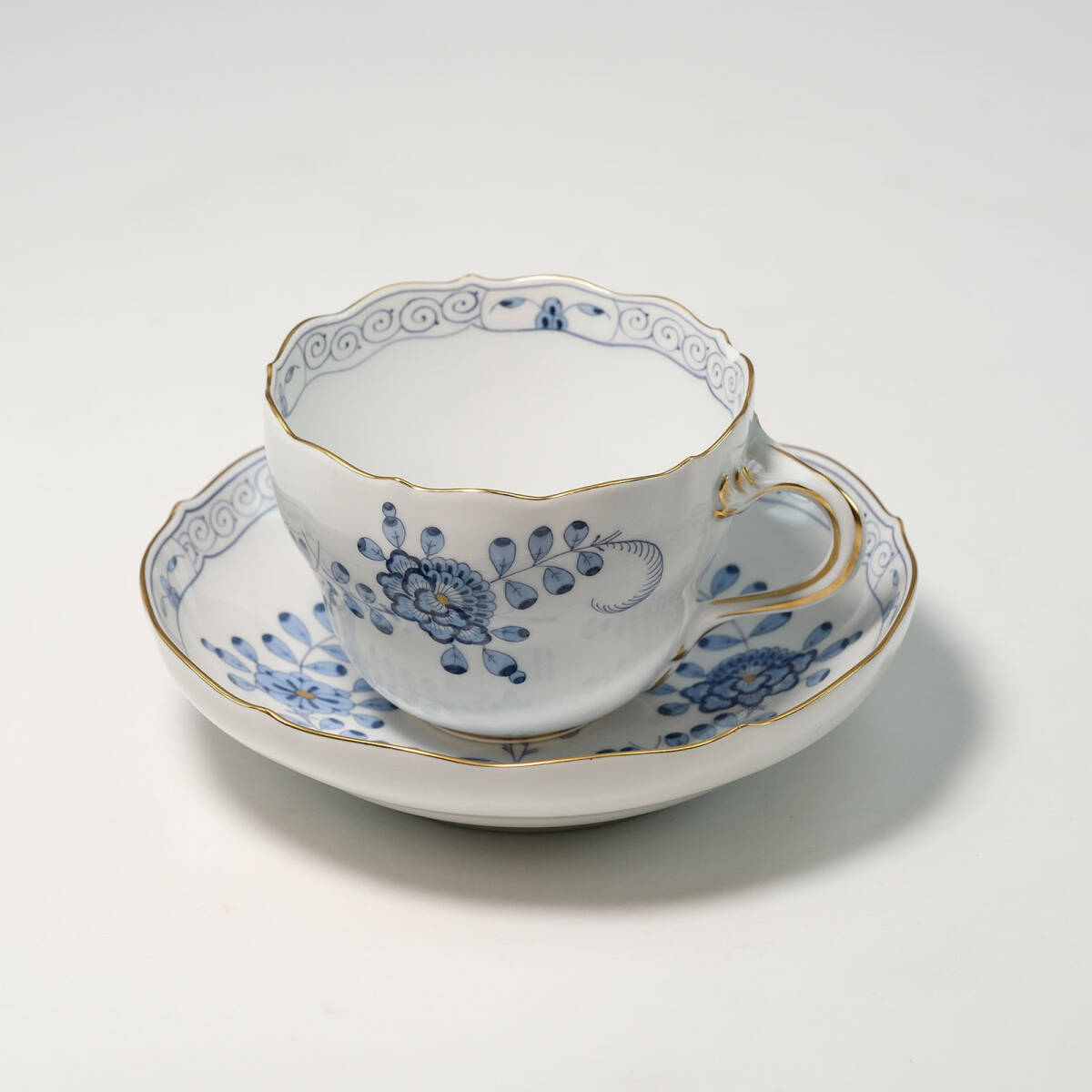 マイセン インドの華 リッチブルー コーヒーカップ＆ソーサー 200ml