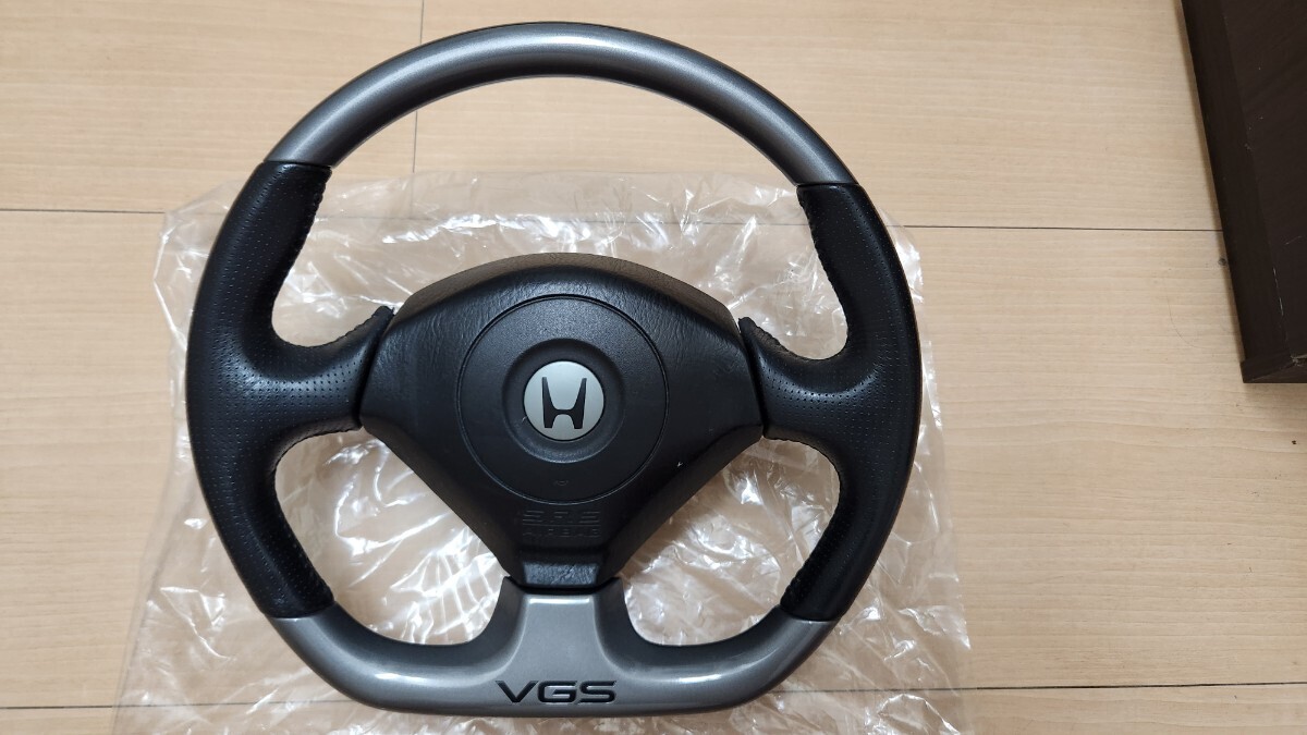 希少! VGS!! S2000 AP1 type V 純正 革 ステアリング ハンドル エアバック エアバッグ エアーバック カバー ...