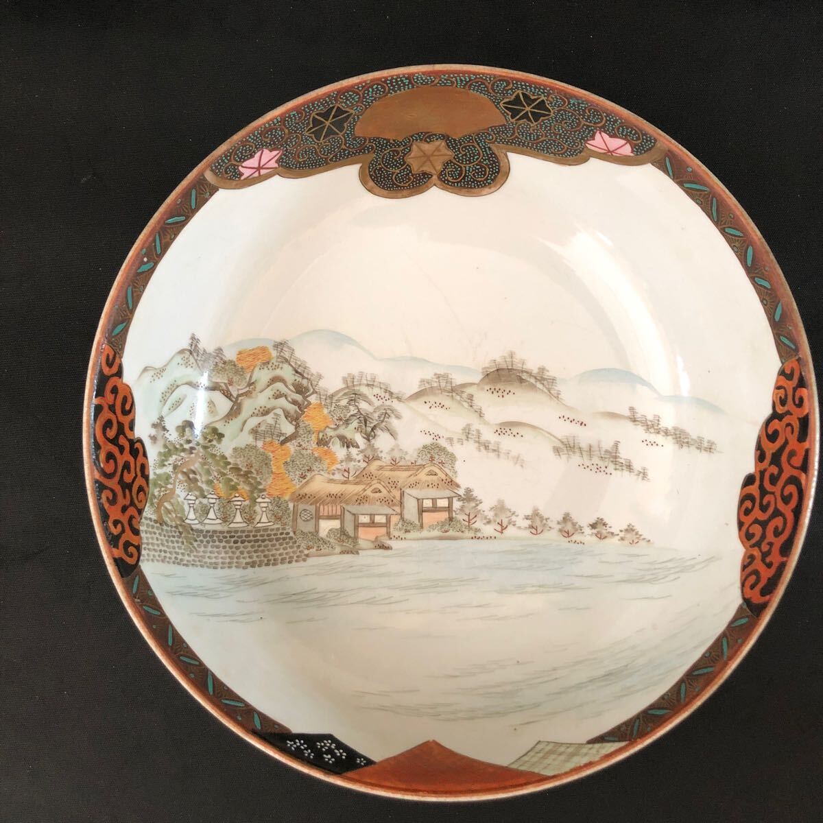 T3244 【蔵出し品】九谷焼九谷造丼鉢色絵大中小三つ揃え金彩深鉢