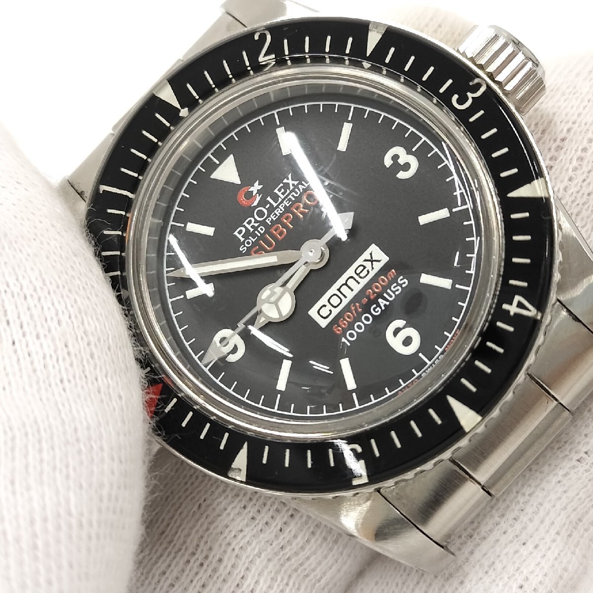 PRO-LEX プロレックス SUBPRO COMEX2000 メンズ腕時計 自動巻き ブラック文字盤 サブプロ コメックス 中古[ne ...
