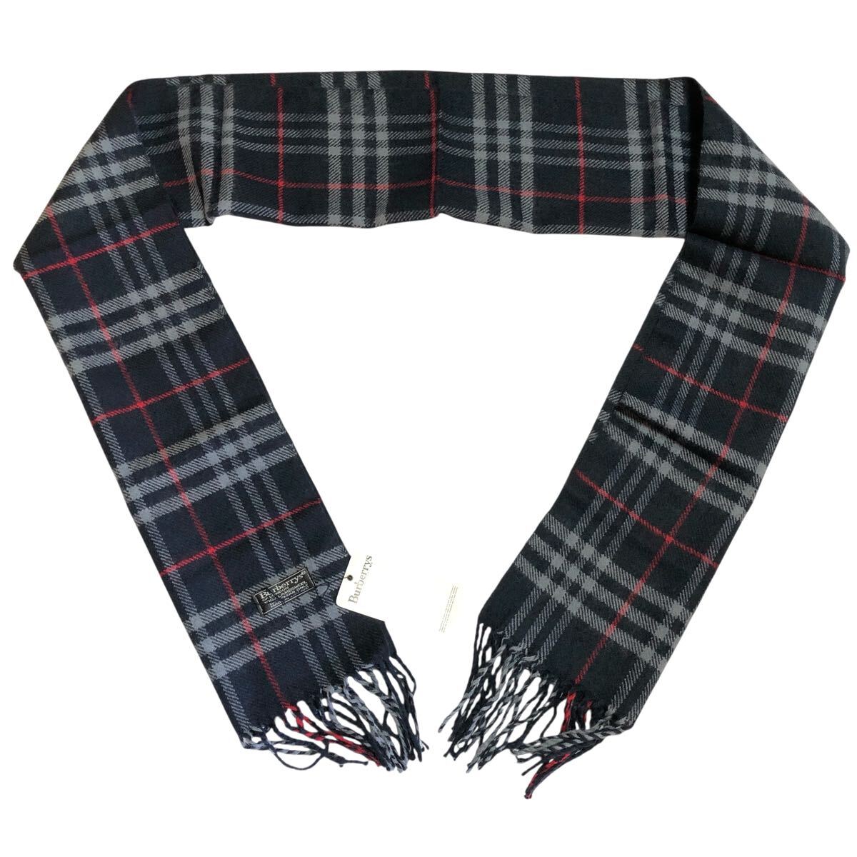 BURBERRY チェック柄マフラー 新品未使用 usedヴィンテージ BURBERRY バーバリー チェック柄 マフラー 黒