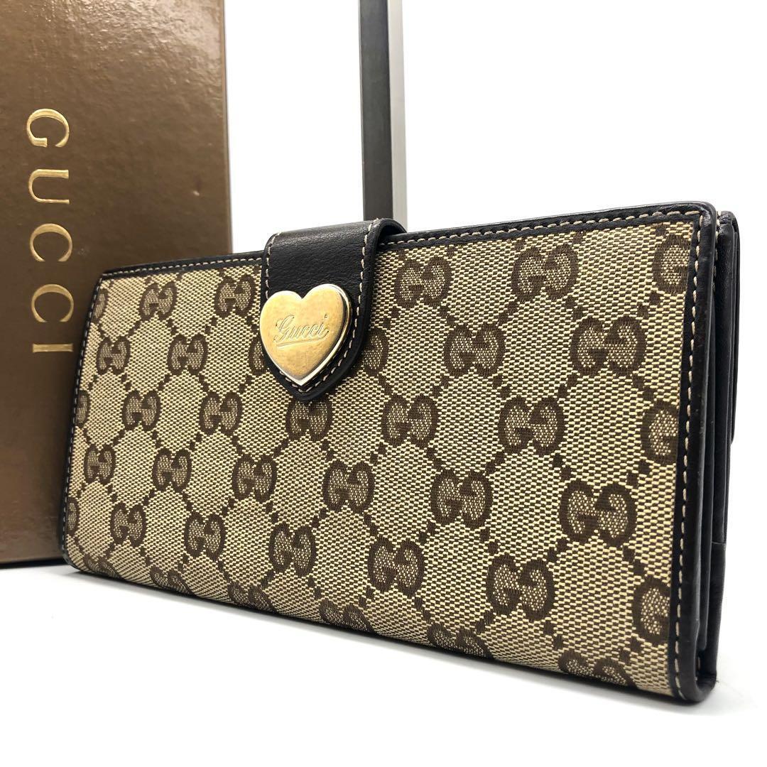 90s GUCCI グッチ 二つ折り財布 GG 本革 レザー PVC 札入れ GUCCI グッチ】GG柄 二つ折り財布 札入れ 【中古】