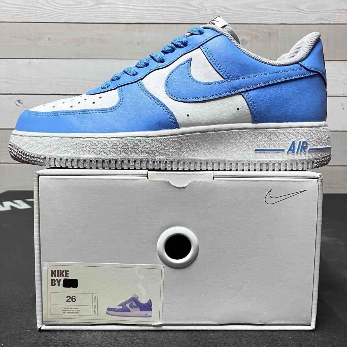 26cm NIKE BY YOU AIR FORCE 1 LOW UNC NORTH CAROLINA COLOR WAY 