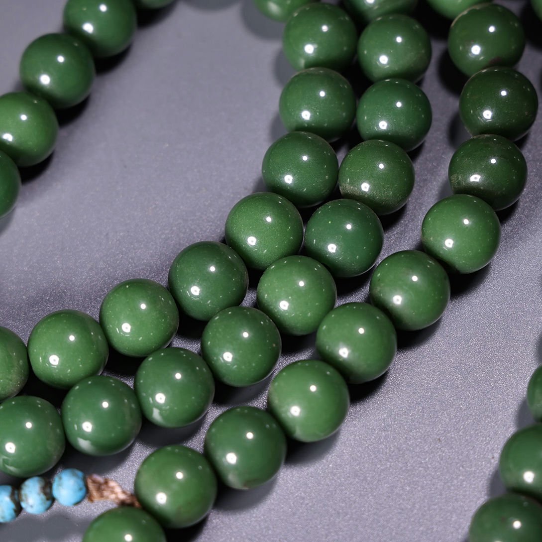 観心・時代旧蔵 R6249清代 和田玉 碧玉朝珠 108仏珠 古珠 碧玉細密細工★古置物★古賞物★古擺件★蒐集家放出★唐物 /【Buyee ...