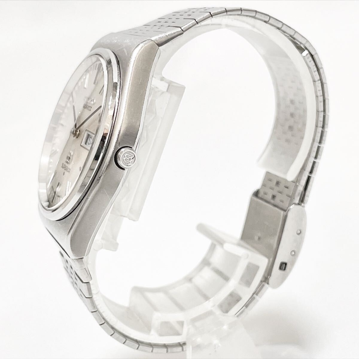 Service 9983 希少!美品 SEIKO セイコー SUPERIOR スーペリア 9983-8000 デイデイト 白文字盤 シルバー 高級モデル QZ メンズ腕 ...