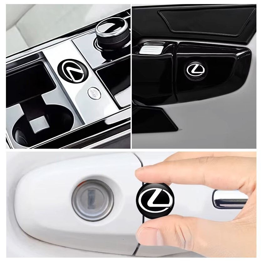 LEXUS レクサス 3Dクリスタルエンブレム 15mm 鍵穴マーク 鍵穴隠し キーレス Fスポーツ TOYOTA トヨタ TRD d ...