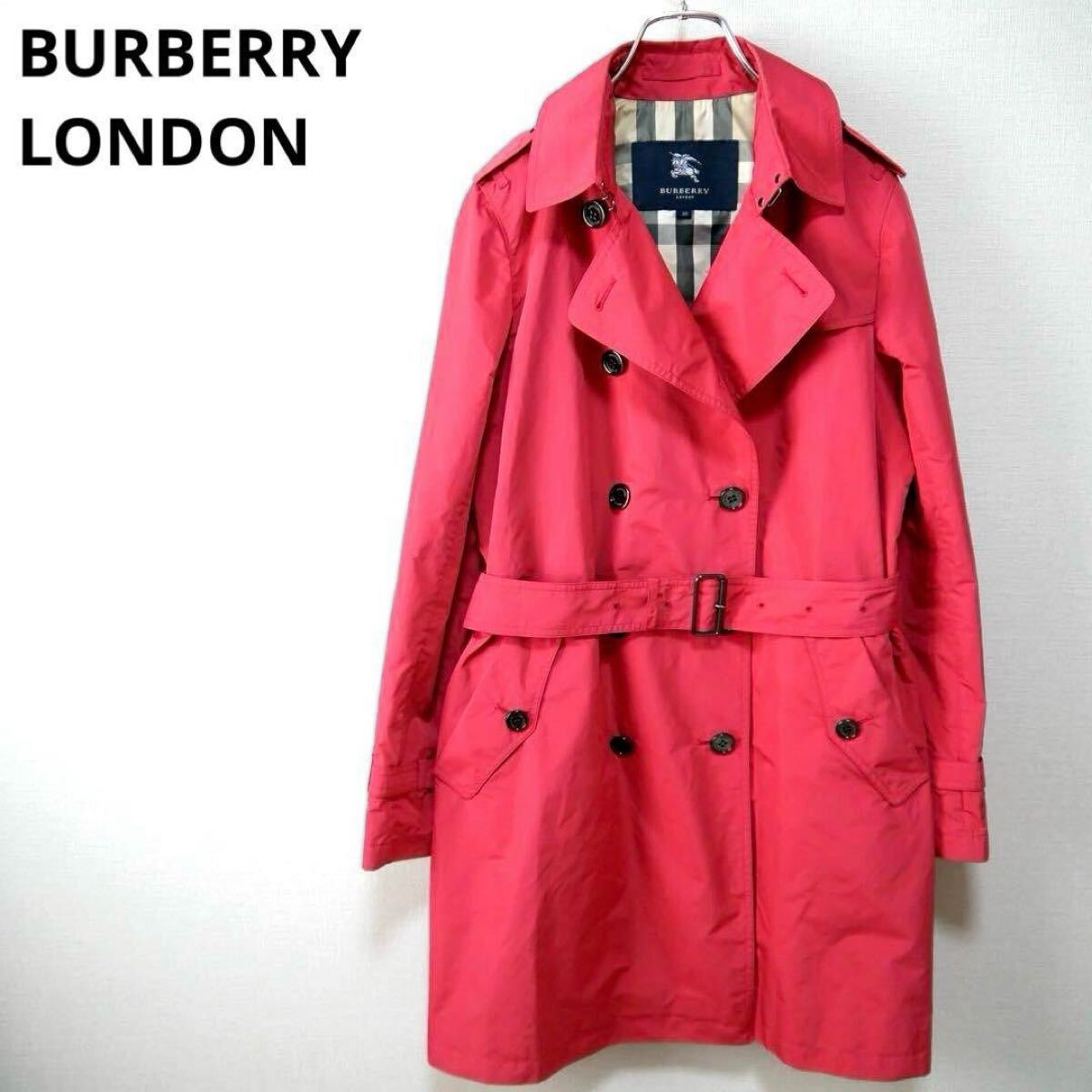バーバリーロンドン　トレンチコート　ノバチェック　ベルト付き　ダブル　38 Burberry londn トレンチコート ノバチェック ベルト付き 38 M