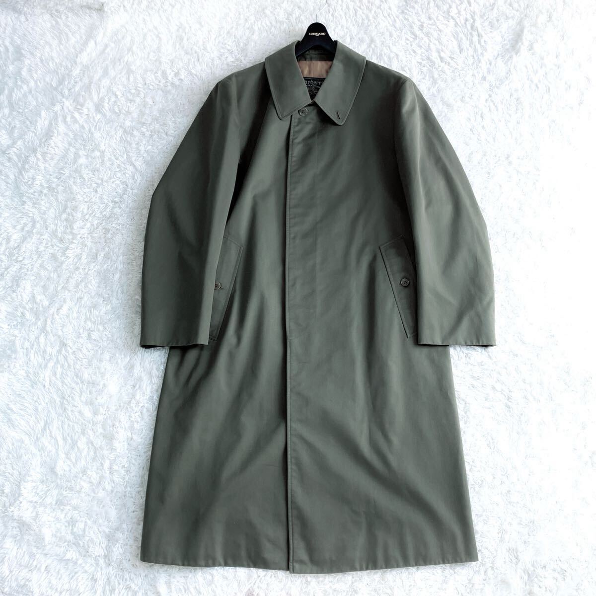 Burberrys バーバリー 裏地ノバチェック ステンカラーコート グリーン