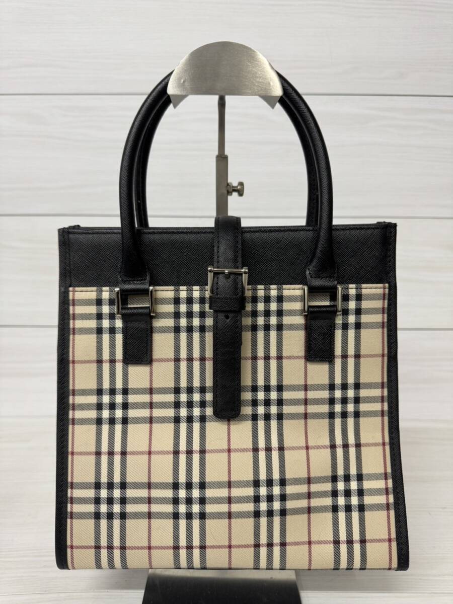 新作登場 バーバリー ブラック チェック柄 トートバッグ レディース 302586