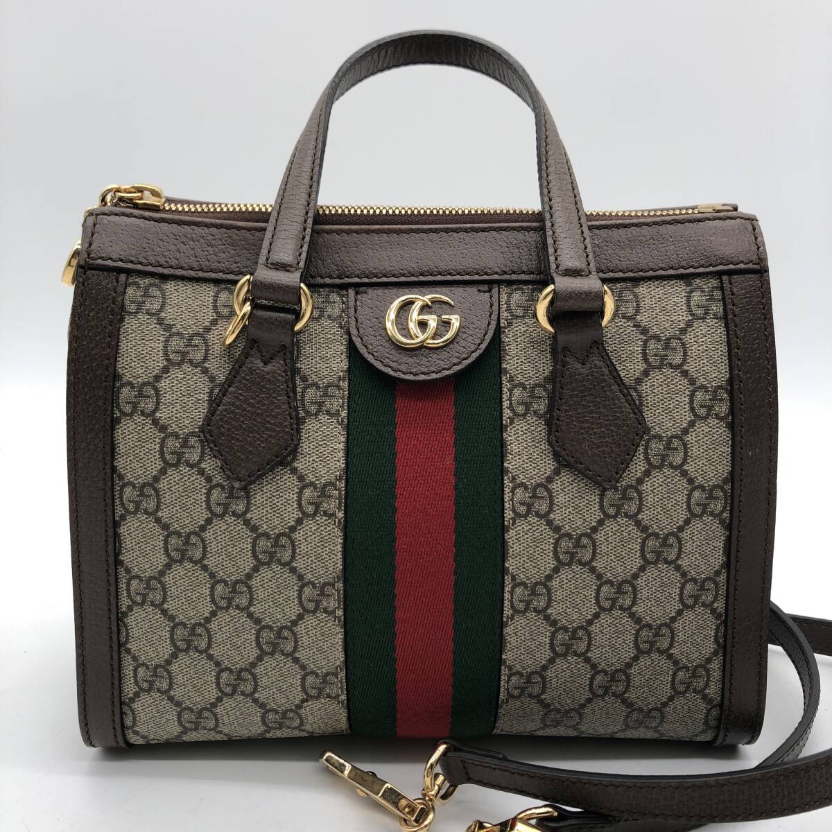 GUCCI GGスプリーム キャンバス ウェブ ストラップ ブリーフケース