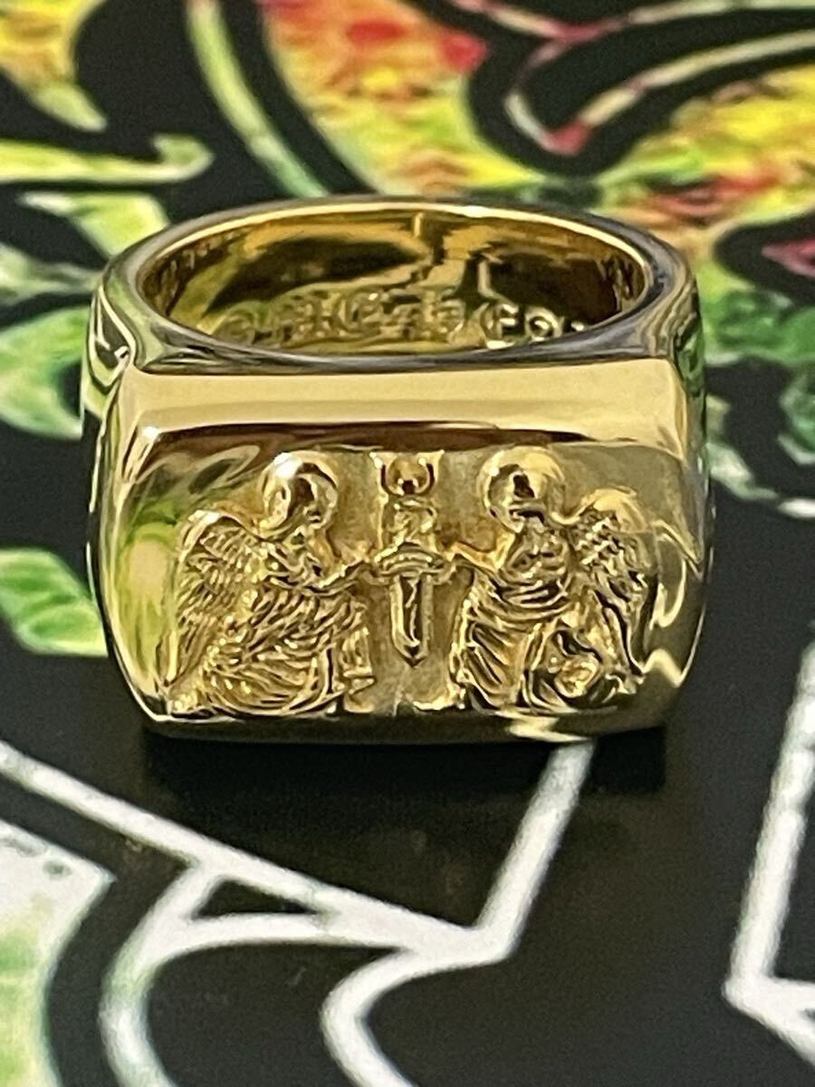 クロムハーツ PJ リング エンジェル 22k クロムハーツ BIG PJエンジェルリング 14号 22K Chrome hearts