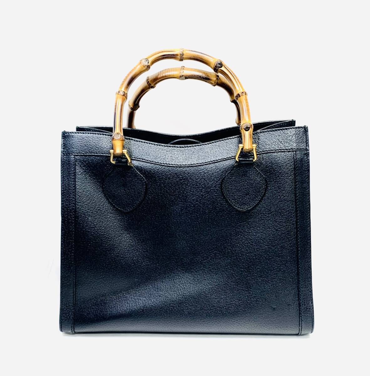 グッチ GUCCI トートバッグ バンブー レザー×ウッド ダークブラウン