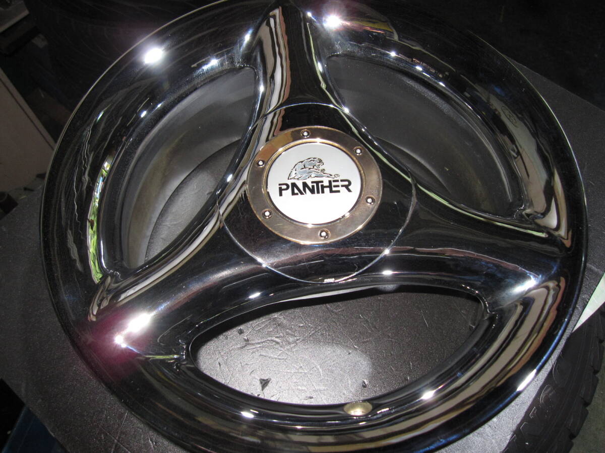 PANTIER 3本スポークアルミホイール【当時特注メッキ】 15インチ 7J + 35 PCD100 4H ハブ径約70mm 4本 ...
