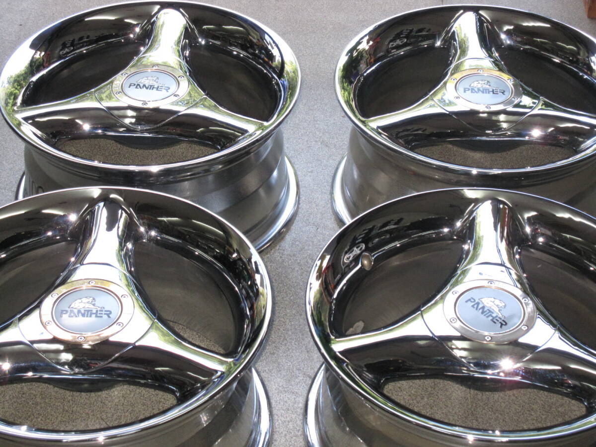 PANTIER 3本スポークアルミホイール【当時特注メッキ】 15インチ 7J + 35 PCD100 4H ハブ径約70mm 4本 ...