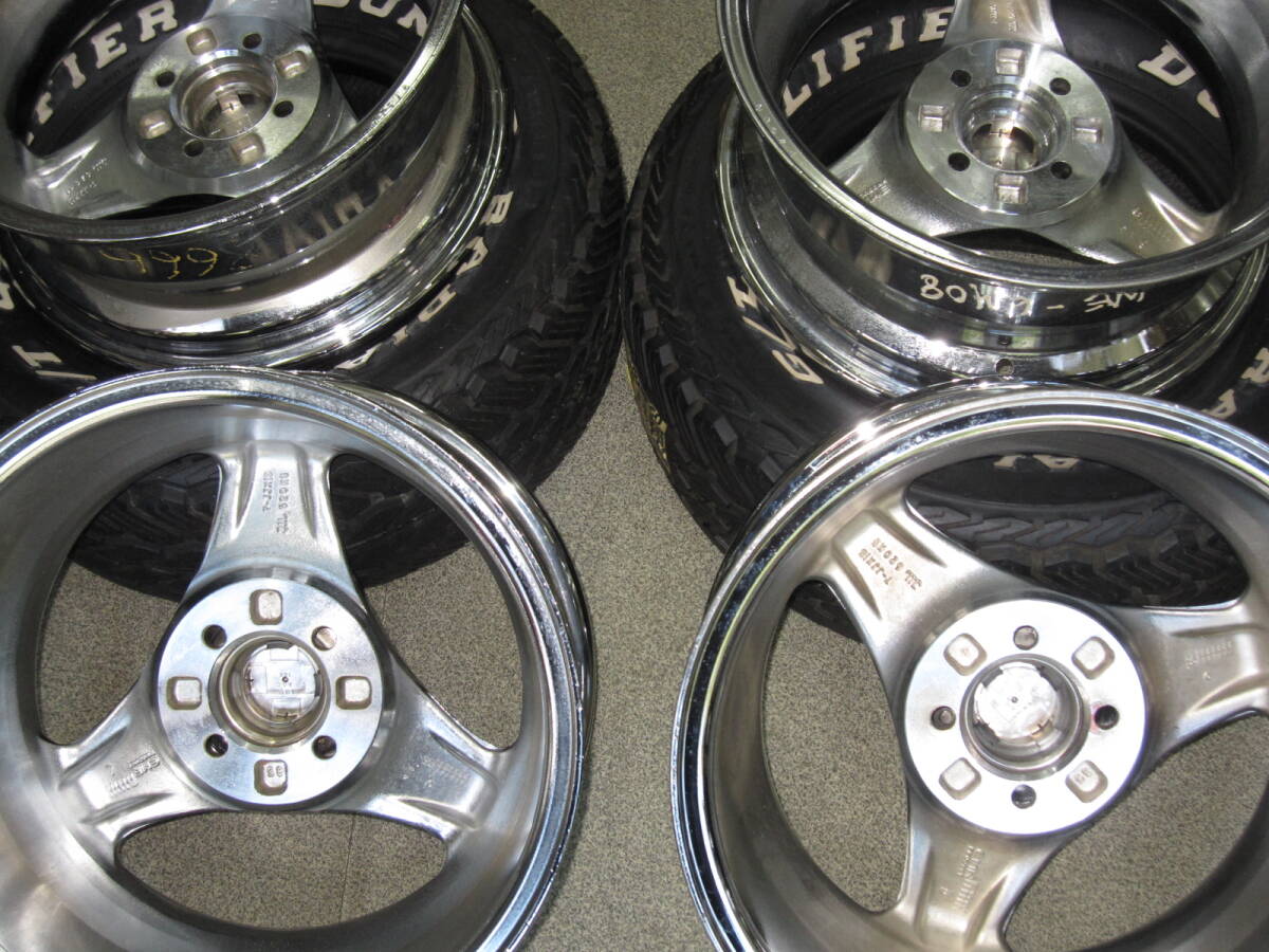 PANTIER 3本スポークアルミホイール【当時特注メッキ】 15インチ 7J + 35 PCD100 4H ハブ径約70mm 4本 ...