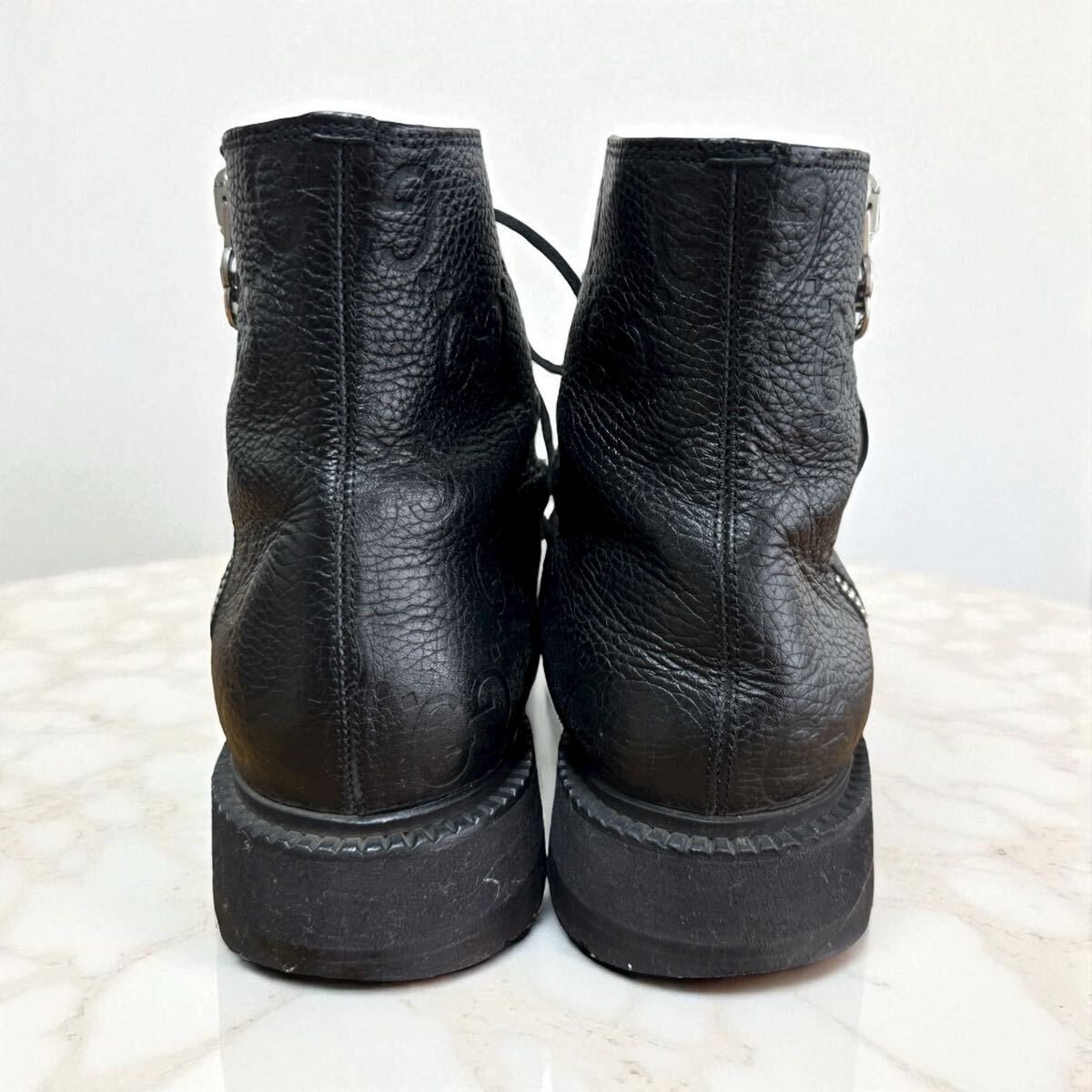 定価192500円　gucci グッチ　サイドジップブーツ　ブラック　レザー 定価192500円 gucci グッチ サイドジップブーツ ブラック レザー 正規