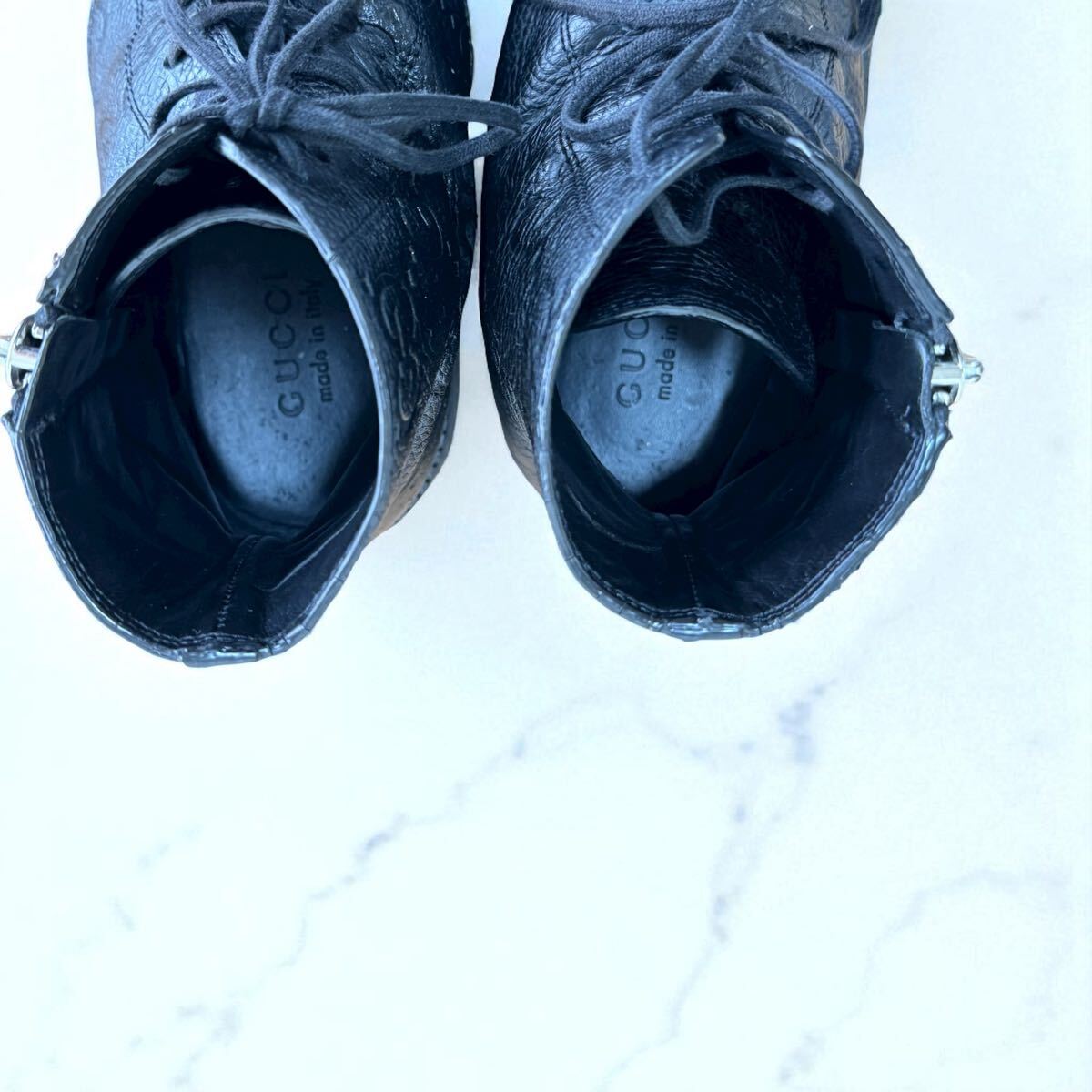 定価192500円 gucci グッチ サイドジップブーツ ブラック レザー 正規