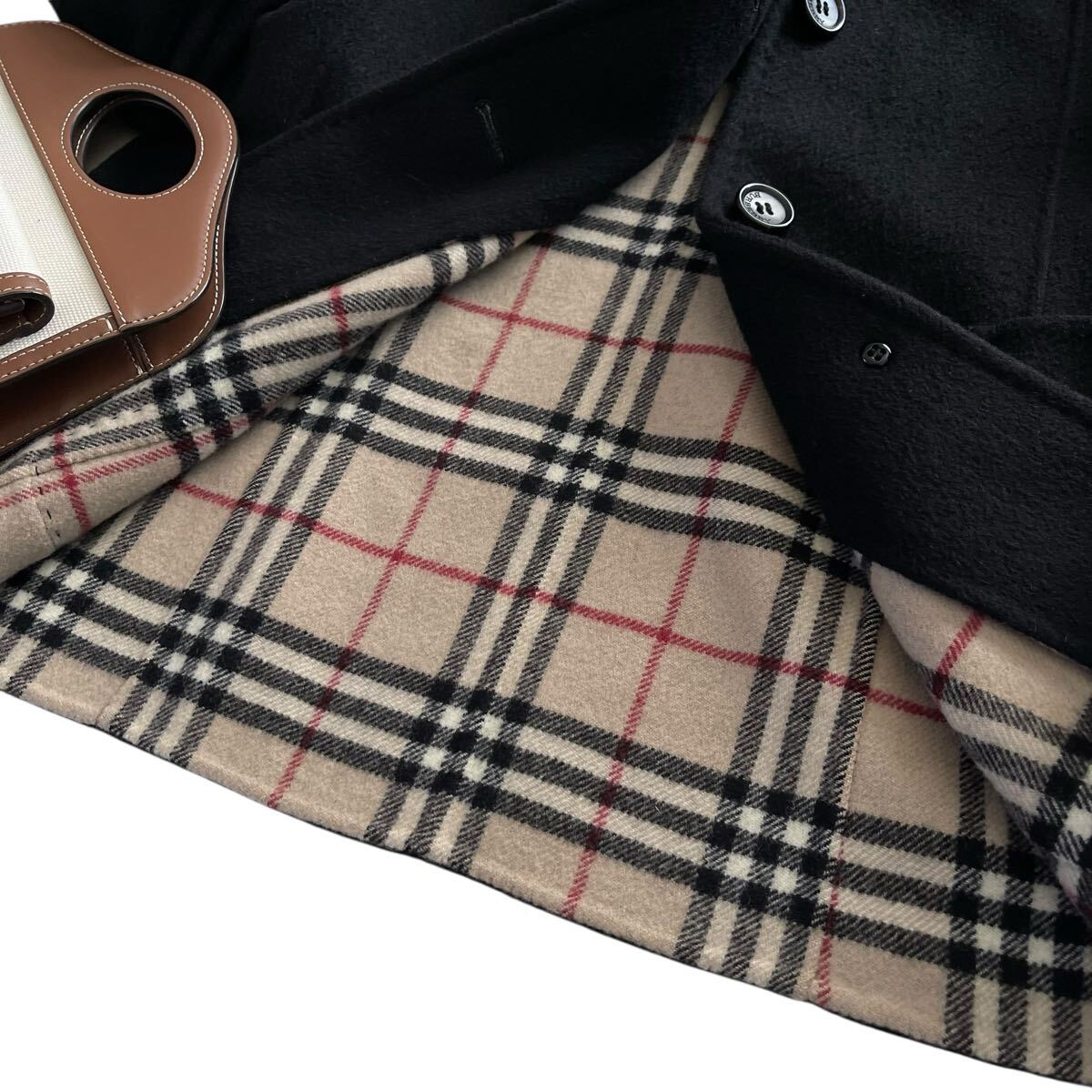 美品 大きいサイズ バーバリーロンドン カシミヤ ダブルフェイス ノバチェック 大きいサイズ ☆超美品☆ バーバリー BURBERRY バーバリー