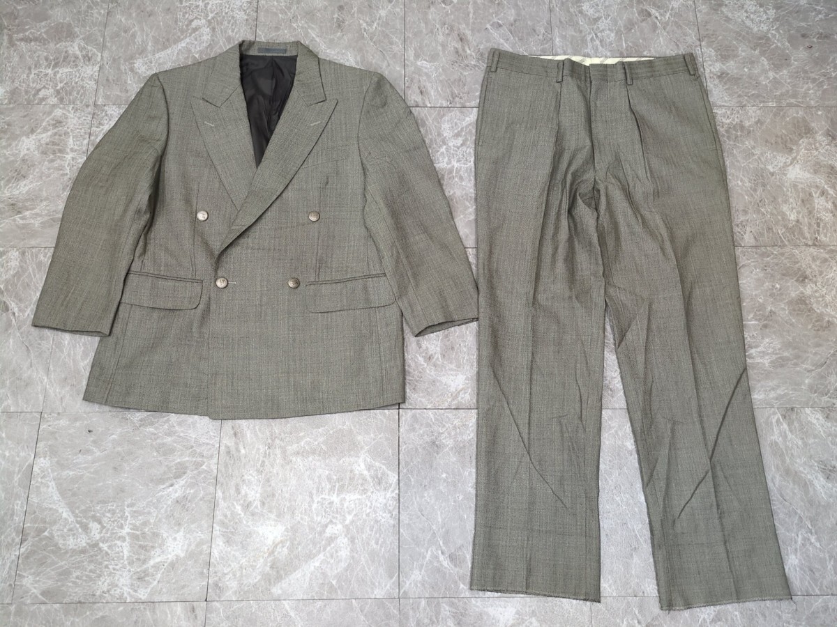美品 バーバリー ダブル スーツ セットアップ ウール&モヘア メタル