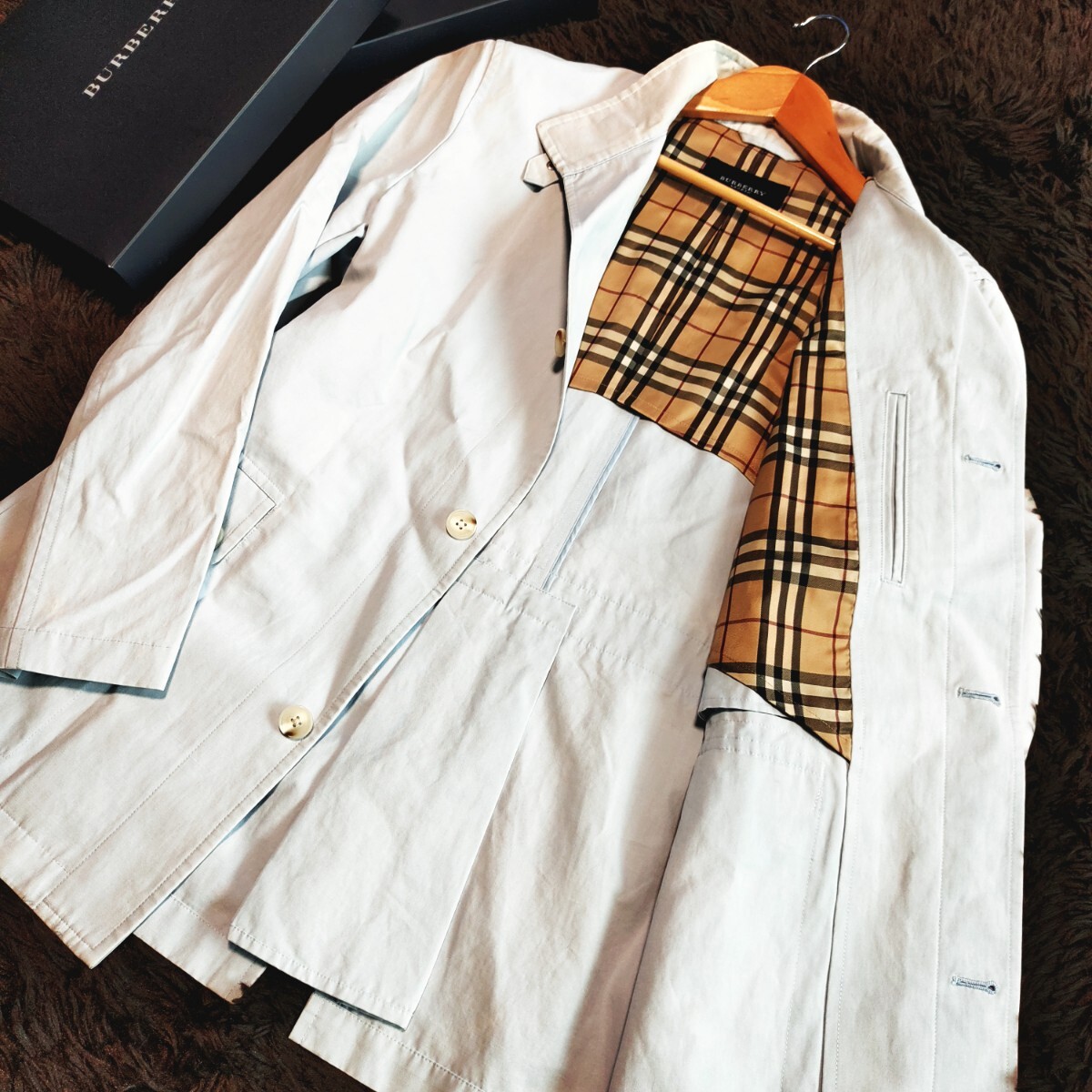 希少Lサイズ ノバチェック】バーバリーロンドン ステンカラーコート