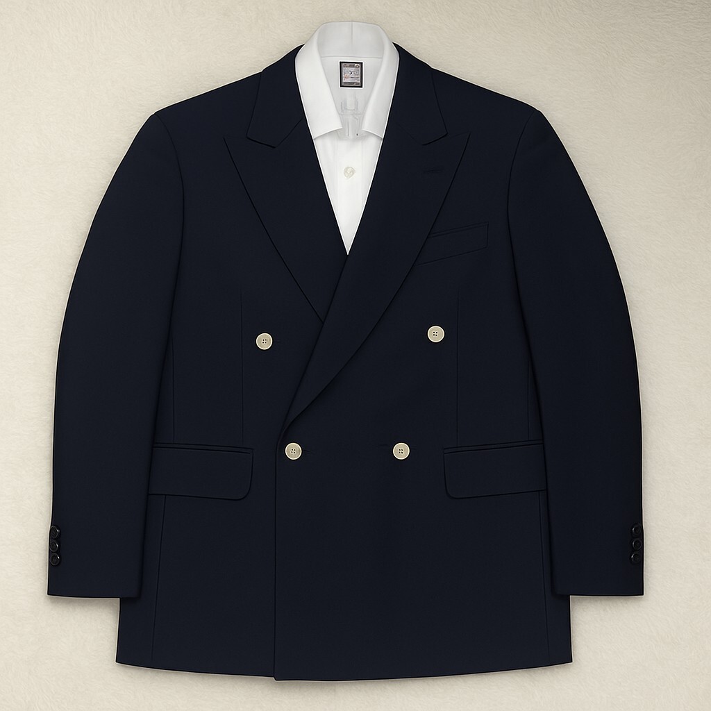 ☆美品 Burberry スーツ セットアップ 紺ブレ ダブル Lサイズ 紺