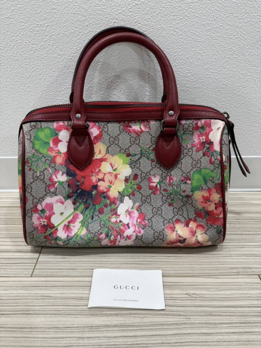 GUCCI グッチ ミニボストンバッグ PVC シェリーライン GG柄 ロゴ金具