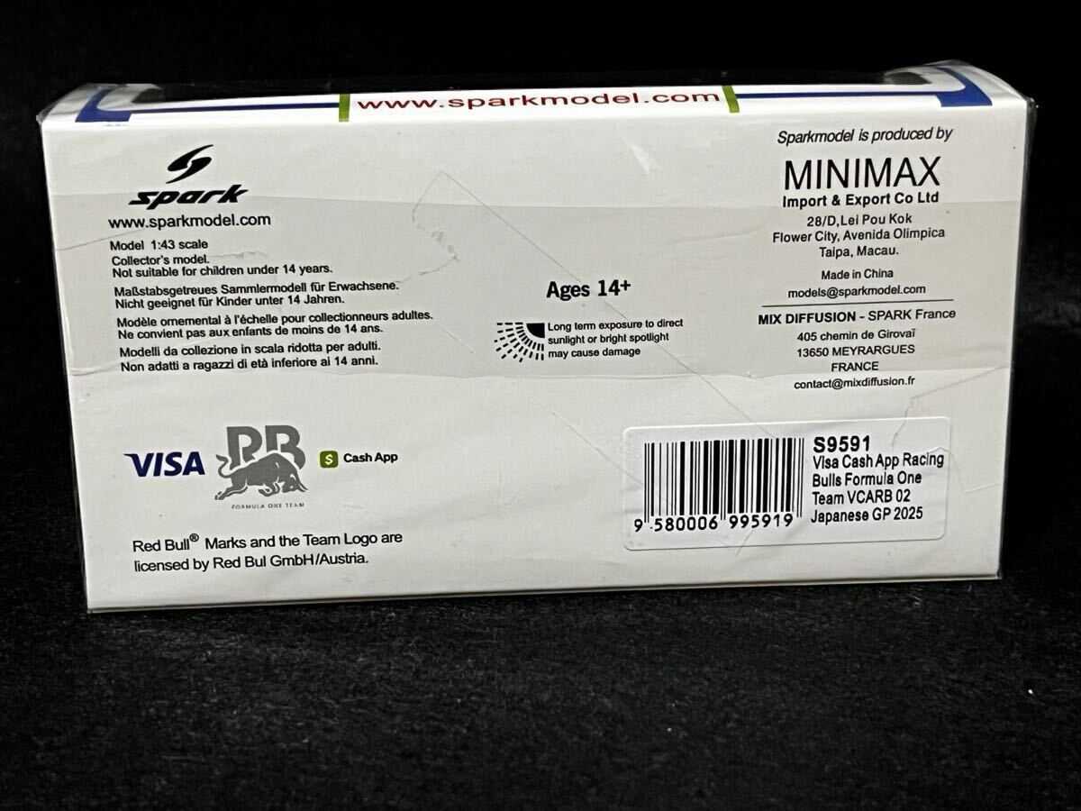 Spark 1/43 Visa Cash App RB Formula One Team VCARB 02 #30 Liam Lawson ...