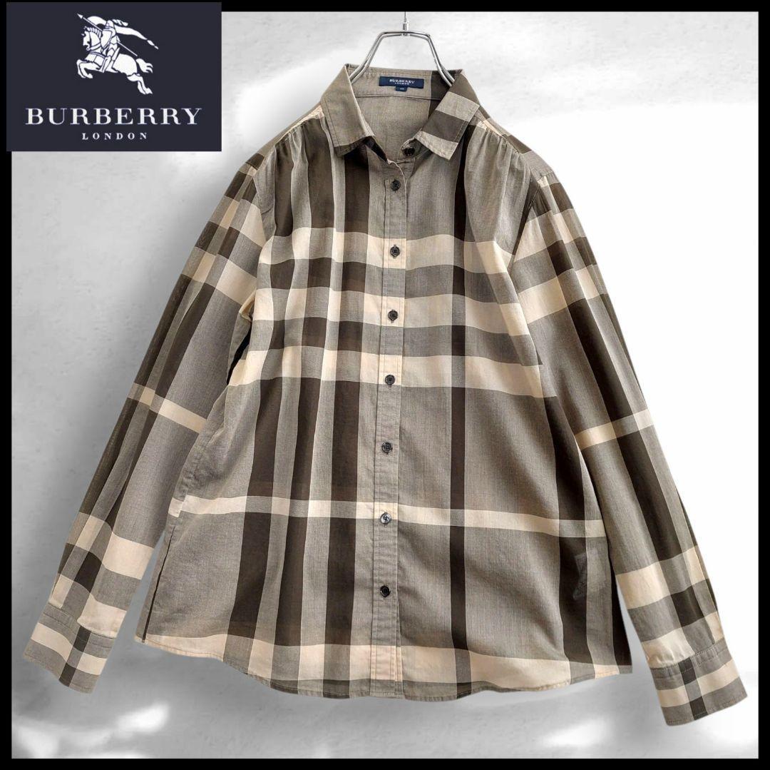 美品☆BURBERRY LONDON バーバリーロンドン カシミヤ100％ ロゴボタン