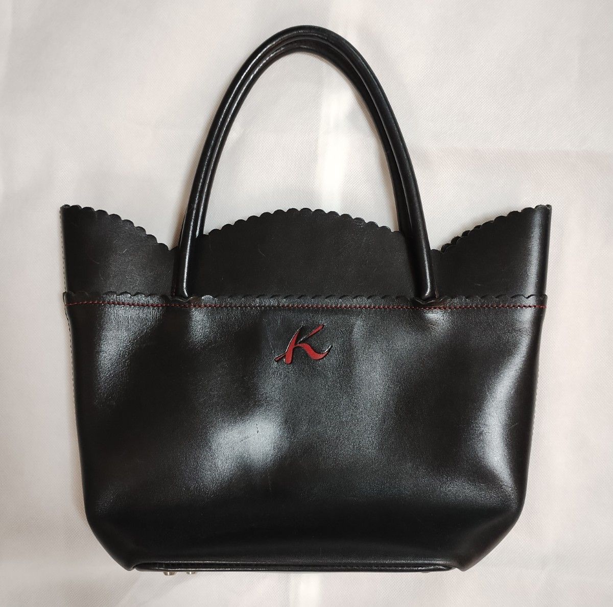 キタムラ レザー 本革 トートバッグ ブラック 黒 ハンドバッグ 