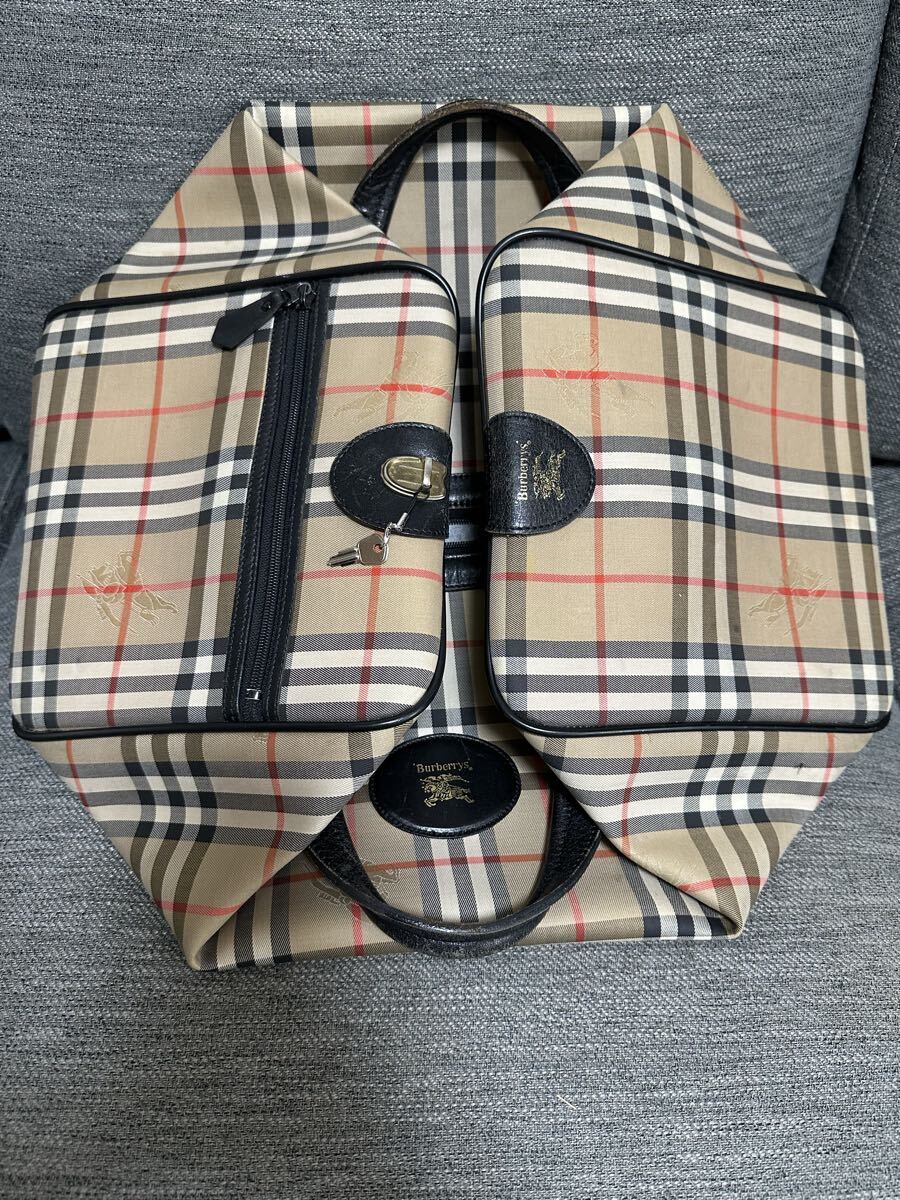 美品 BURBERRY ビジネスバッグ キャンバス ノバチェック シャドーホース バーバリー ノバチェック ショルダーバッグ シャドーホース