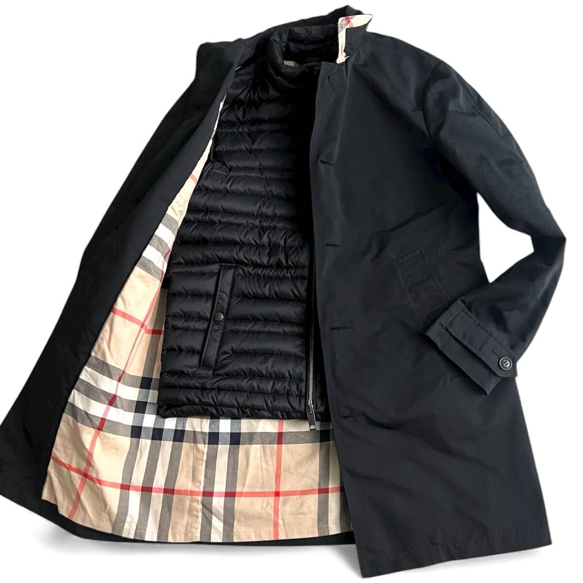 Burberryバーバリー ノバチェック ステンカラーコートライナー付メンズ