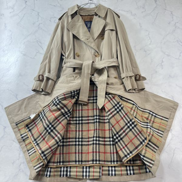 美品✨バーバリー 2wayステンカラーコート ノバチェックライナー付 ベージュ Burberrys バーバリーズ ノバチェック ライナー ステンカラーコート