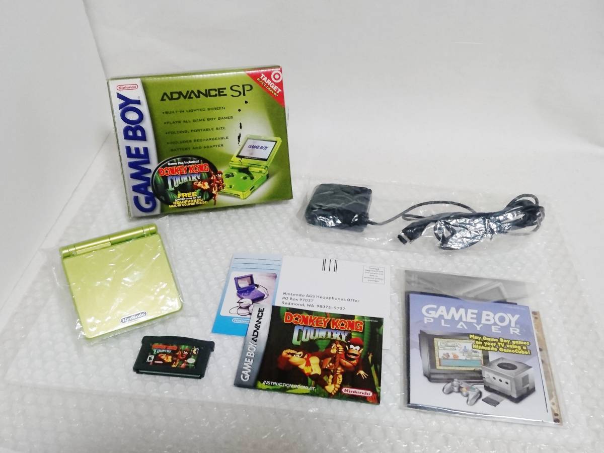 動作品+海外限定品 Nintendo GAMEBOY ADVANCE SP LIME TARGET EXCLUSIVE U/AGS-S ...