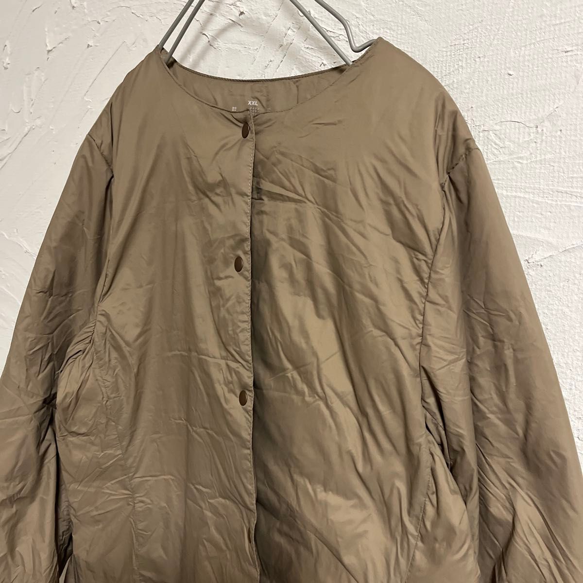無印良品 撥水ノーカラーダウンジャケット XXL カーキ系 | Shop at 