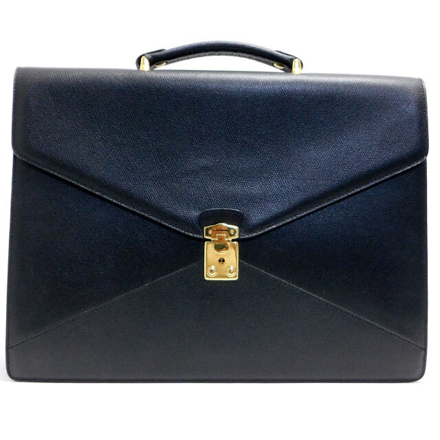 Good Condition LANCEL Lancel Briefcase, Business Bag, Document Bag, Leather, Black, A4 Compatible