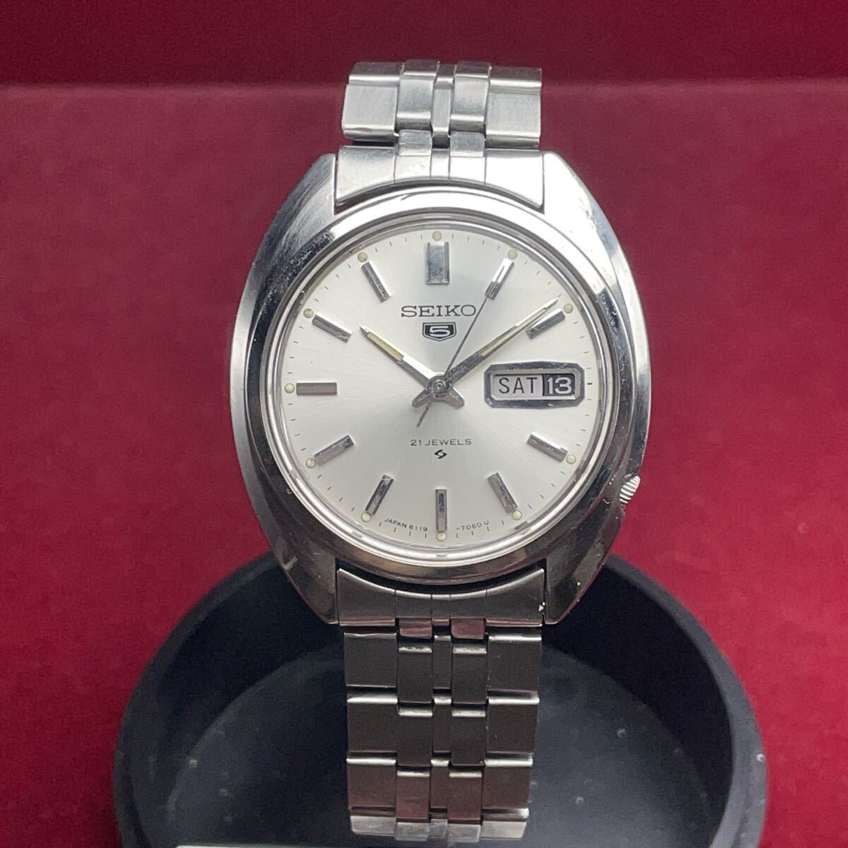 ☆美品 SEIKO 5 純正SSブレス 風防新品交換済 自動巻 1967年製 ☆美品 SEIKO 5 純正SSブレス 風防新品交換済 自動巻 1967年製