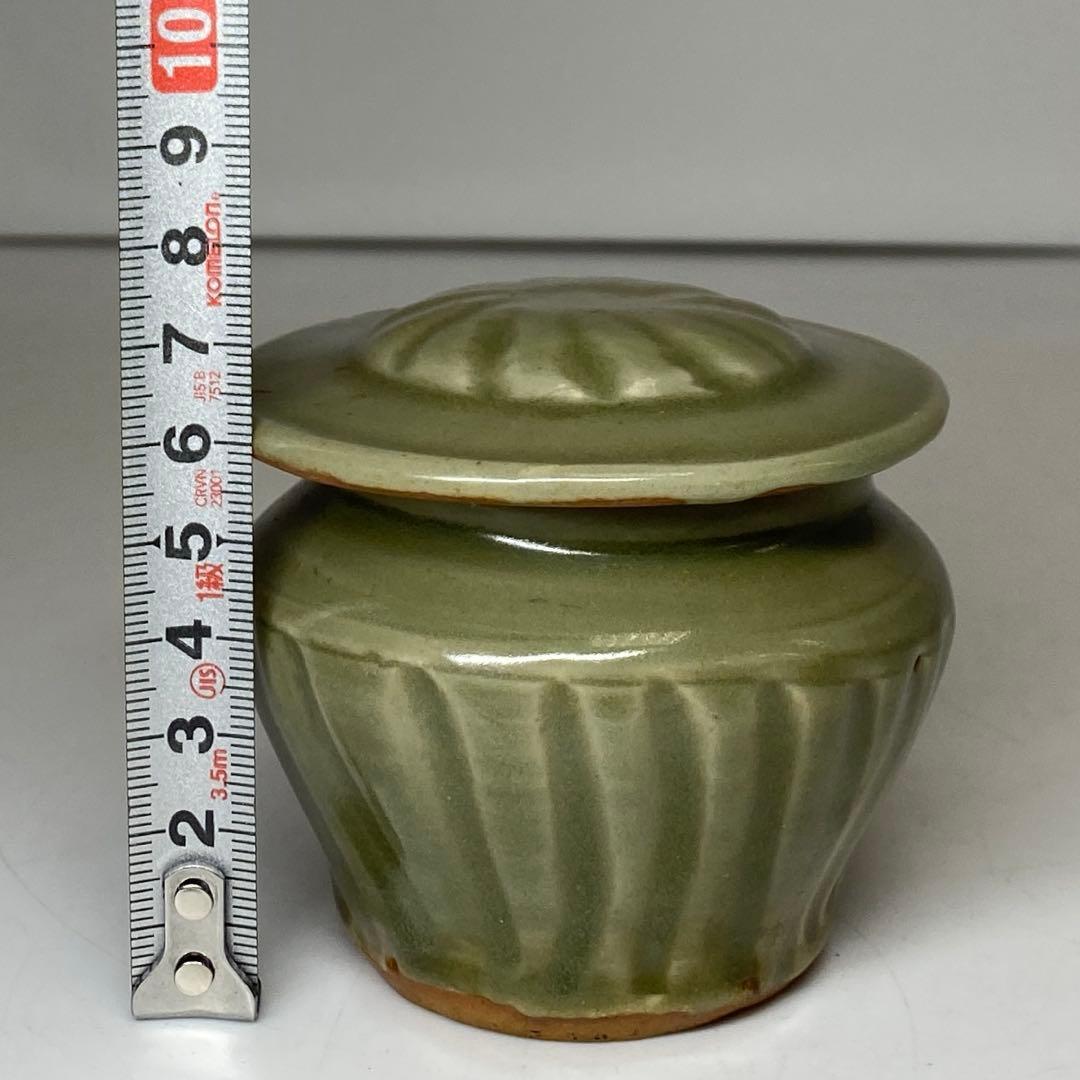 中国明時代竜泉窯蓋物七官青磁h7.3cm /【Buyee】