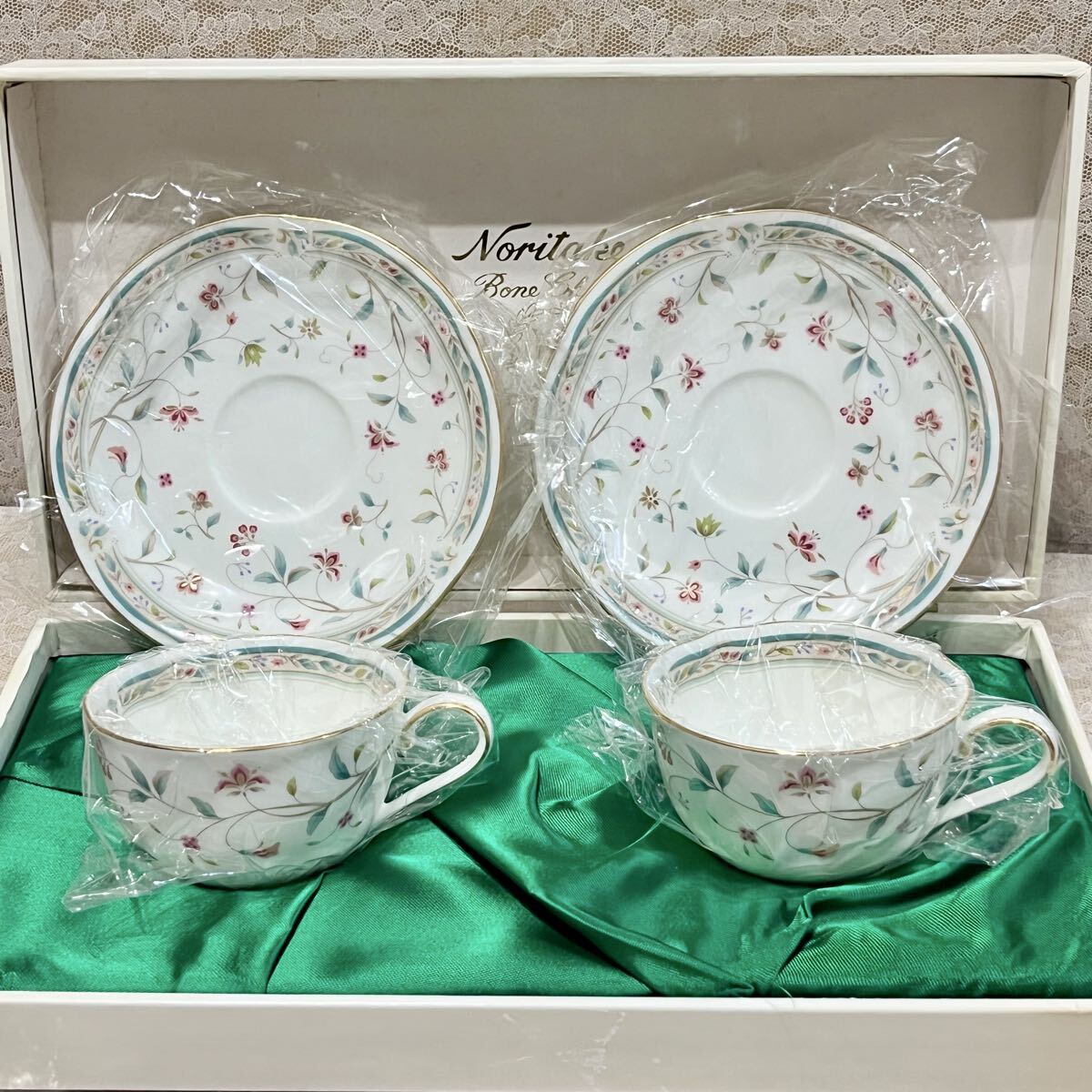 キッチン・食器 ✤未使用✤【ノリタケ】 カップ＆ソーサー 5客 花柄 