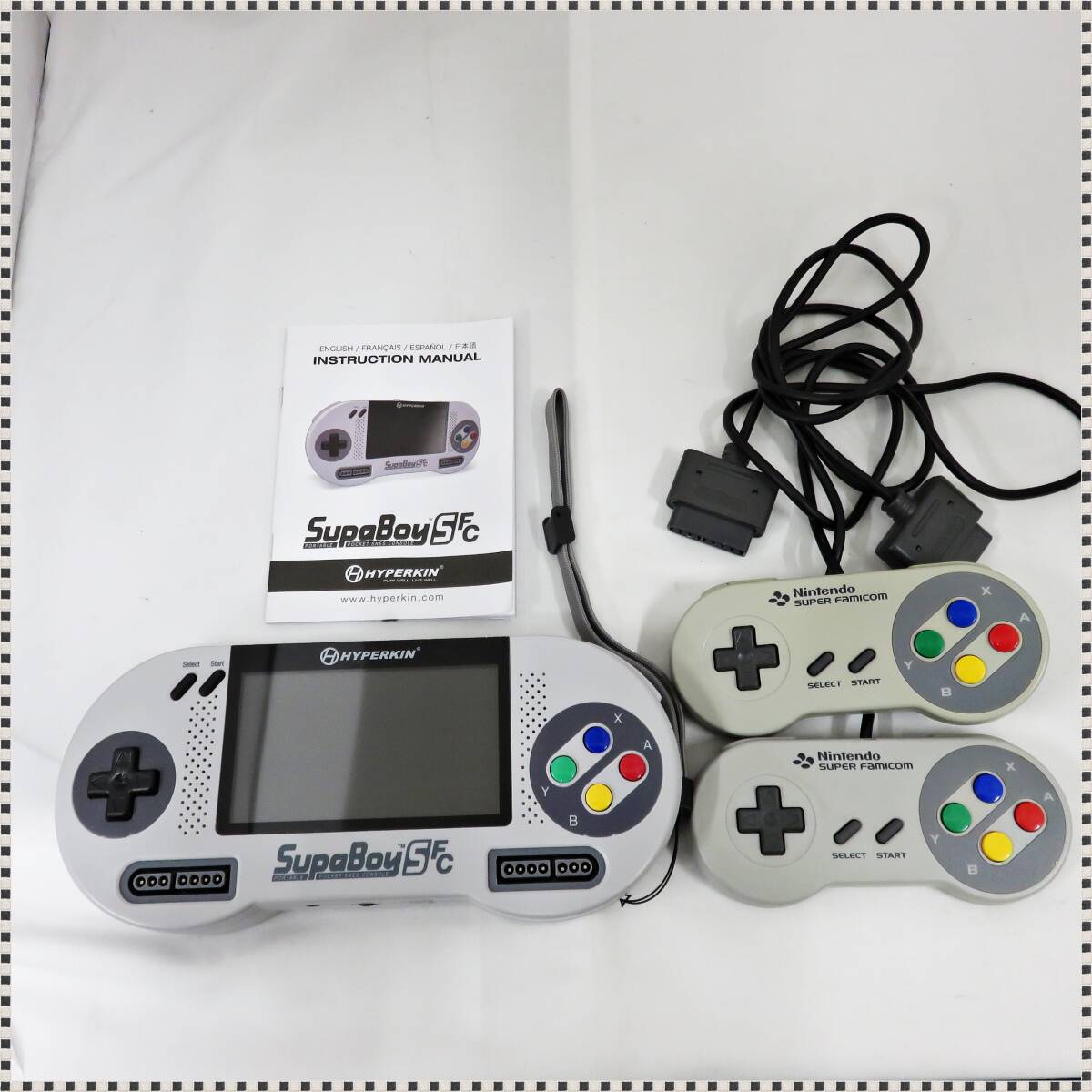 動作確認済 】 ハイパーキン スパボーイSFC スーパーファミコン 互換機 コントローラー2個付き HYPERKIN SupaBoy ...