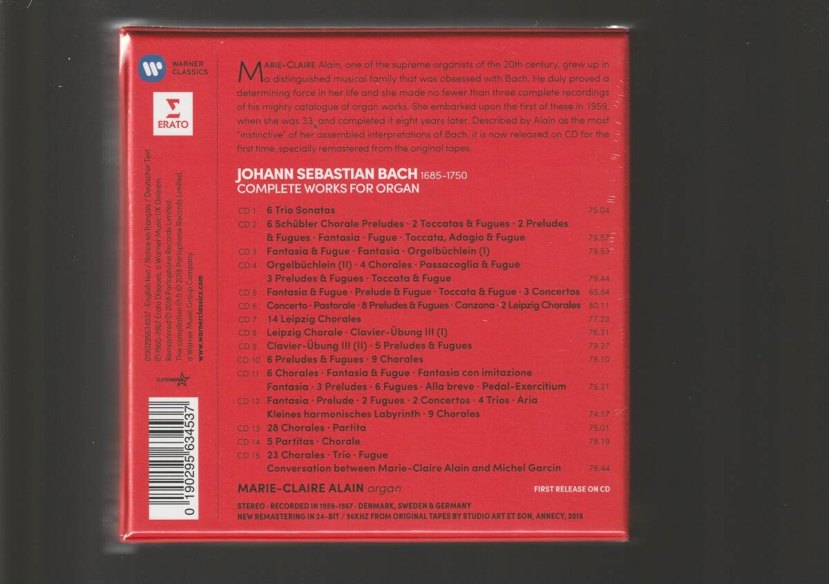 15CD BOX/MARIE-CLAIRE ALAIIN BACH/COMPLETE WORKS FOR ORGAN 輸入盤