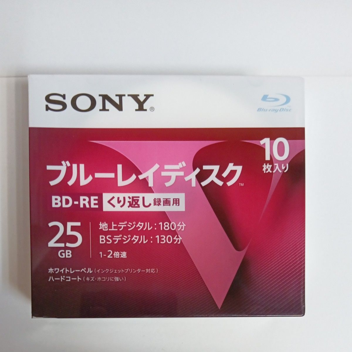 10枚入り SONY ブルーレイ ディスク BD-RE くり返し録画用 25GB 1-2 