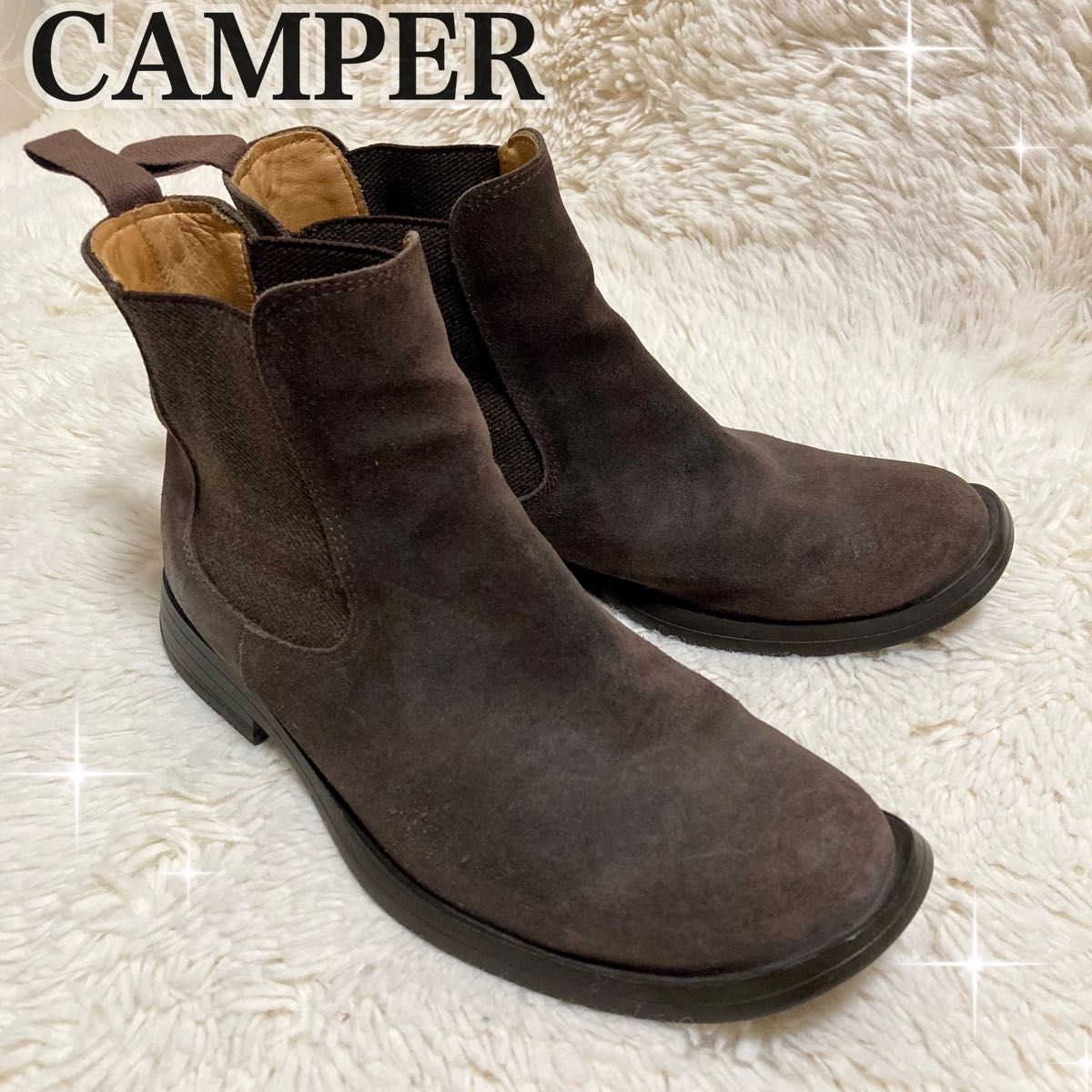 CAMPER サイドゴアブーツ スエード ブラウン カンペール ダーク