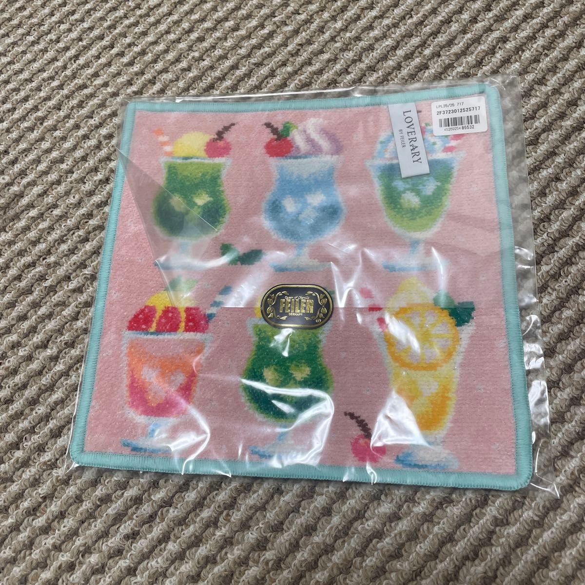 フェイラー ラブラリー クリームソーダ柄 ハンカチ ポーチ小 2点セット 