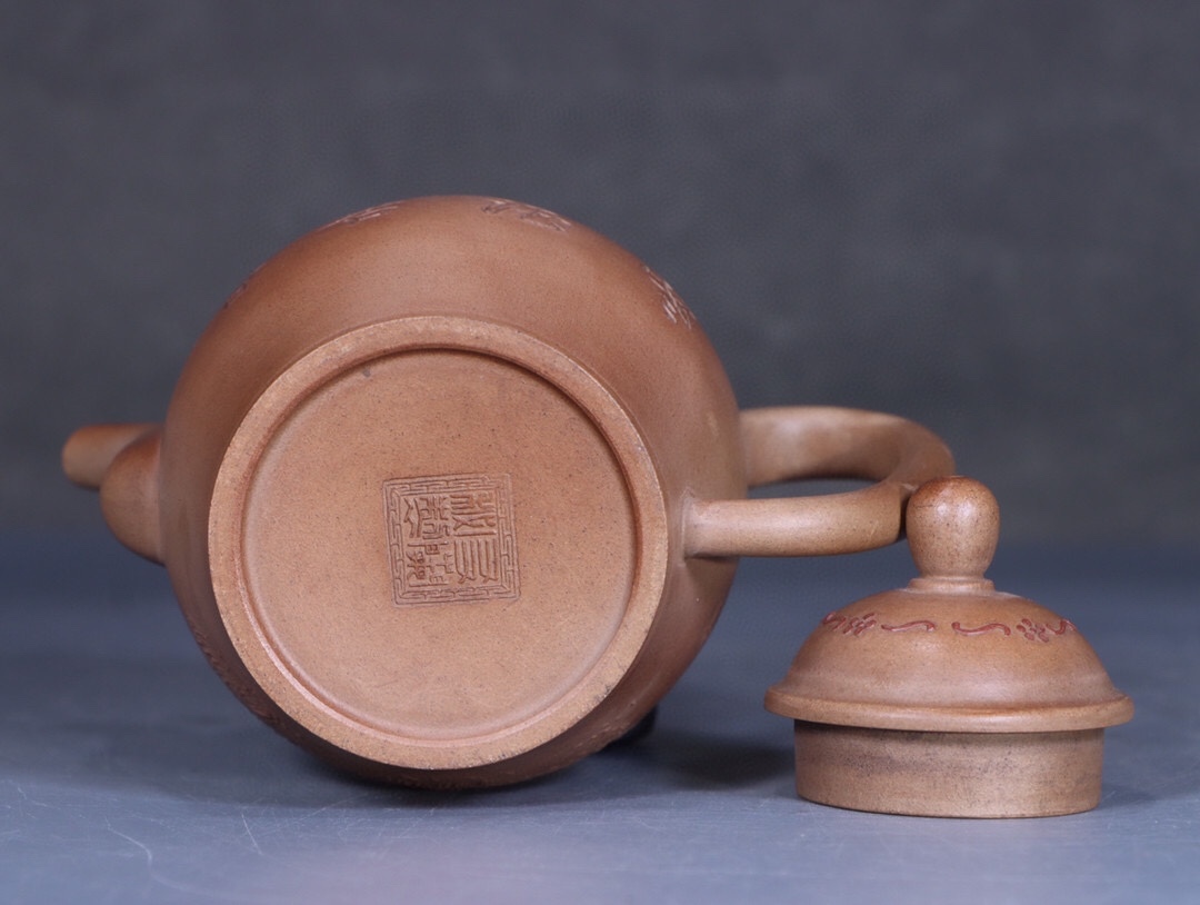 中国美術 唐物 宜興紫砂 友蘭款 紫砂壺 煎茶道具 急須 茶道具 古