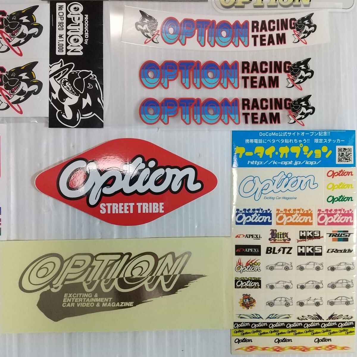 当時物 90's OPTION オプション ステッカー 東京オートサロンブース 雑誌付録有 20枚セット 未使用品 ドリフト AE86 R32 ...